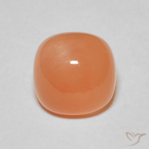 2.38ct Natural Naranja rojizo claro Piedra de Luna, Forma Cojín, Translúcido