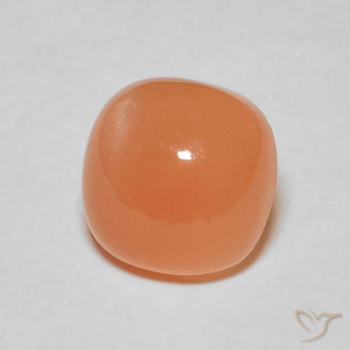 Piedra de Luna Naranja rojizo claro natural de 2.38 ct, Forma Cojín, Translúcido