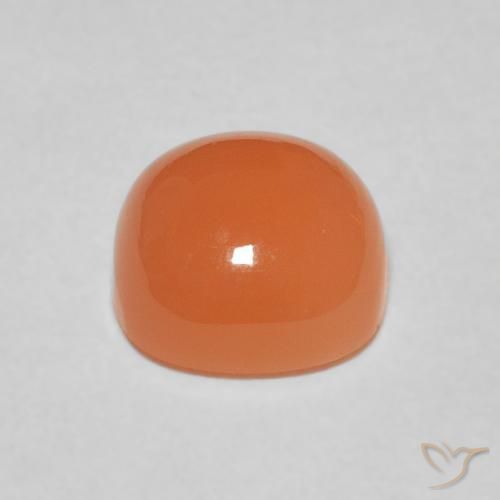 Piedra de Luna Naranja rojizo claro natural de 2.38 ct, Forma Cojín, Translúcido