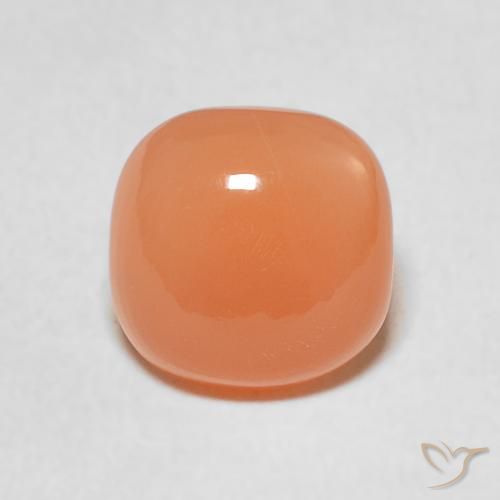 1.89ct Natural Naranja rojizo claro Piedra de Luna, Forma Cojín, Translúcido
