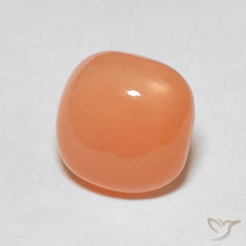 Piedra de Luna Naranja rojizo claro natural de 1.89 ct, Forma Cojín, Translúcido