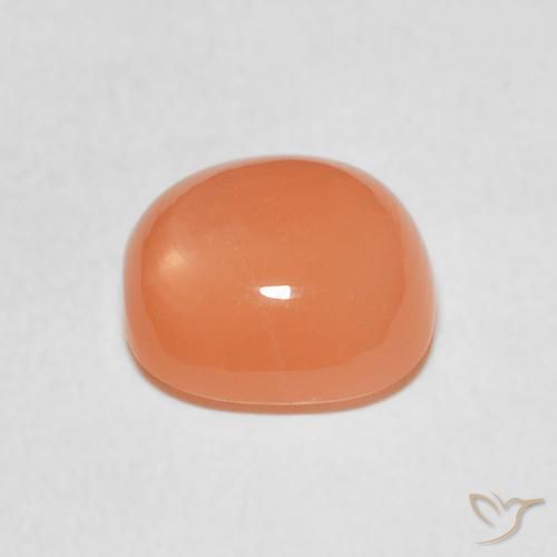 Piedra de Luna Naranja rojizo claro natural de 1.89 ct, Forma Cojín, Translúcido