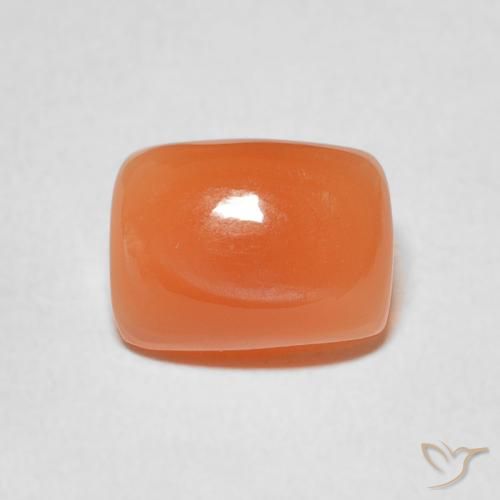 2.40ct Natural Naranja rojizo Piedra de Luna, Forma Cojín, Translúcido