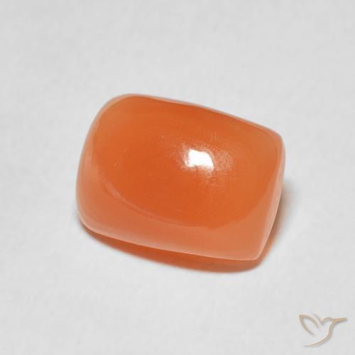 Piedra de Luna Naranja rojizo natural de 2.40 ct, Forma Cojín, Translúcido