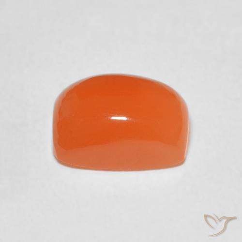 Piedra de Luna Naranja rojizo natural de 2.40 ct, Forma Cojín, Translúcido