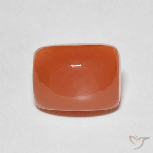 2.61ct Natural Naranja rojizo Piedra de Luna, Forma Cojín, Translúcido