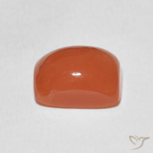 Piedra de Luna Naranja rojizo natural de 2.61 ct, Forma Cojín, Translúcido