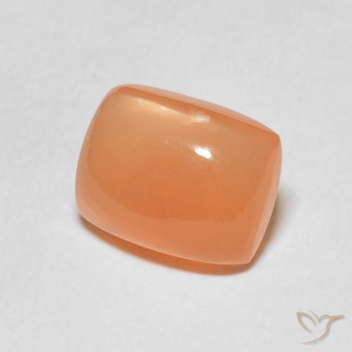 Piedra de Luna Naranja melocotón vívido natural de 2.44 ct, Forma Cojín, Translúcido