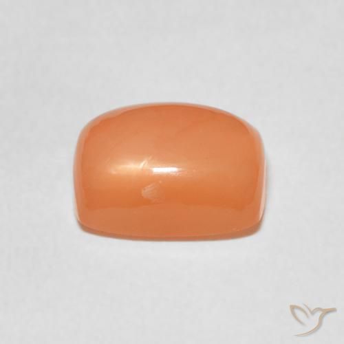 Piedra de Luna Naranja melocotón vívido natural de 2.44 ct, Forma Cojín, Translúcido