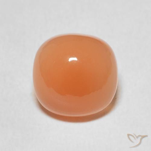 2.26ct Natural Naranja melocotón vívido Piedra de Luna, Forma Cojín, Translúcido