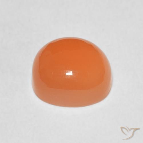 Piedra de Luna Naranja melocotón vívido natural de 2.26 ct, Forma Cojín, Translúcido