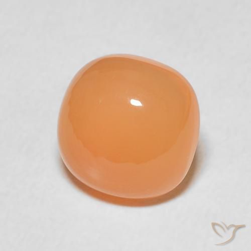 Piedra de Luna Naranja melocotón vívido natural de 2.16 ct, Forma Cojín, Translúcido