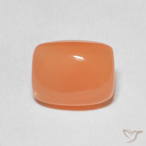 2.12ct Natural Naranja rojizo claro Piedra de Luna, Forma Cojín, Translúcido