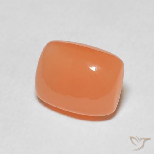 Piedra de Luna Naranja rojizo claro natural de 2.12 ct, Forma Cojín, Translúcido