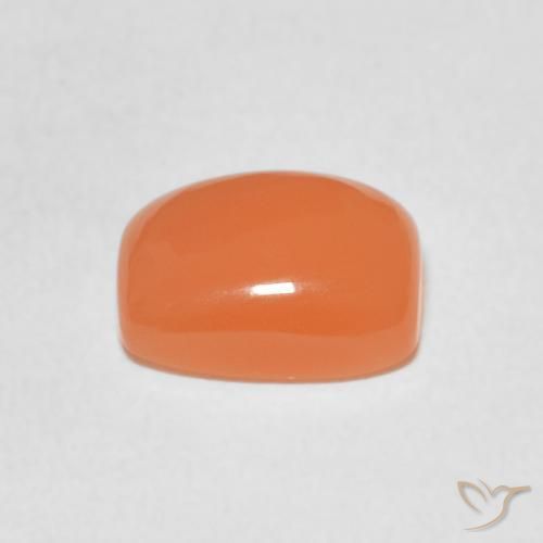 Piedra de Luna Naranja rojizo claro natural de 2.12 ct, Forma Cojín, Translúcido