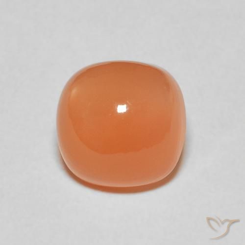 2.52ct Natural Naranja claro Piedra de Luna, Forma Cojín, Translúcido