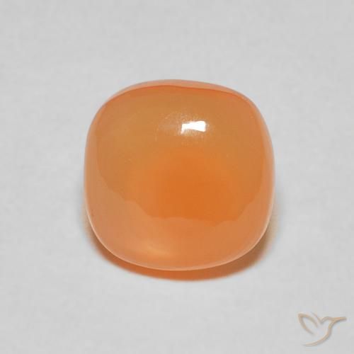 2.07ct Natural Naranja melocotón vívido Piedra de Luna, Forma Cojín, Translúcido