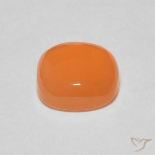 Piedra de Luna Naranja melocotón vívido natural de 2.07 ct, Forma Cojín, Translúcido