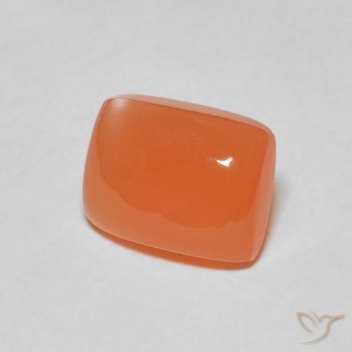 Piedra de Luna Naranja oscuro natural de 2.40 ct, Forma Cojín, Translúcido