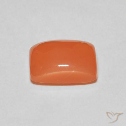 Piedra de Luna Naranja oscuro natural de 2.40 ct, Forma Cojín, Translúcido