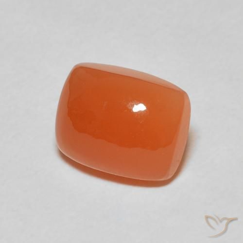 Piedra de Luna Naranja intenso natural de 2.78 ct, Forma Cojín, Translúcido