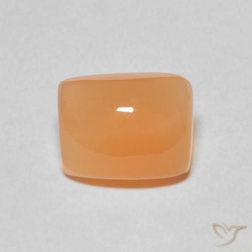 2.53ct Natural Naranja albaricoque Piedra de Luna, Forma Cojín, Translúcido