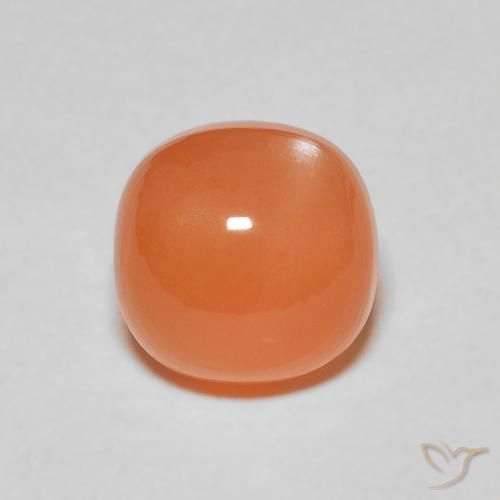 2.37ct Natural Naranja rojizo Piedra de Luna, Forma Cojín, Translúcido