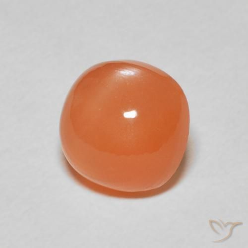 Piedra de Luna Naranja rojizo natural de 2.37 ct, Forma Cojín, Translúcido