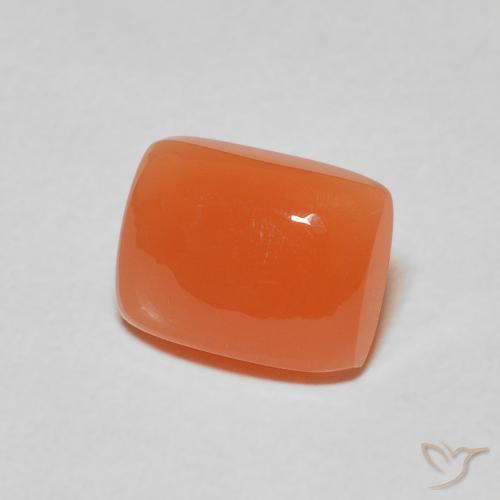 Piedra de Luna Naranja rojizo natural de 2.18 ct, Forma Cojín, Translúcido