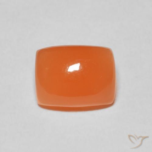 2.44ct Natural Naranja rojizo Piedra de Luna, Forma Cojín, Translúcido