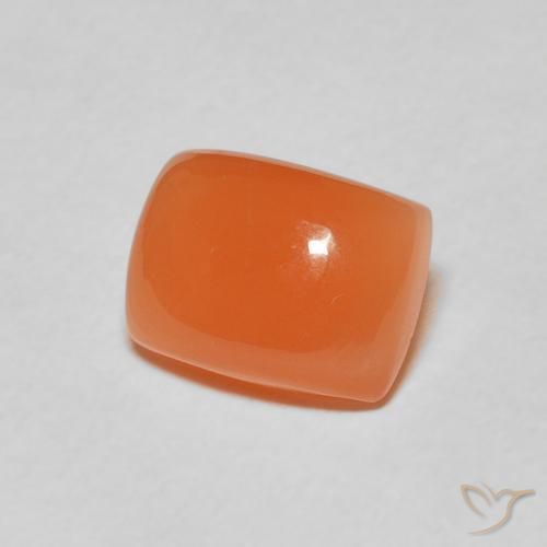 Piedra de Luna Naranja rojizo natural de 2.44 ct, Forma Cojín, Translúcido