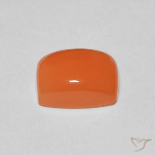Piedra de Luna Naranja rojizo natural de 2.44 ct, Forma Cojín, Translúcido