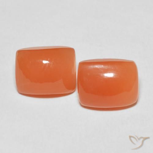 5.11ctw Natural Naranja intenso Piedra de Luna, Forma Cojín, Translúcido
