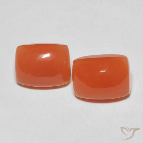 4.77ctw Natural Naranja fuego Piedra de Luna, Forma Cojín, Translúcido