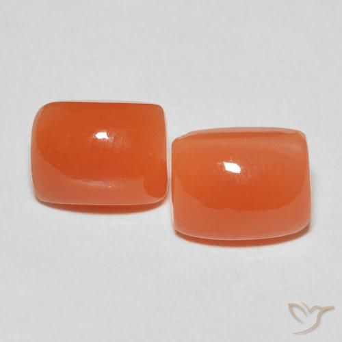 5.26ctw Natural Naranja fuego Piedra de Luna, Forma Cojín, Translúcido