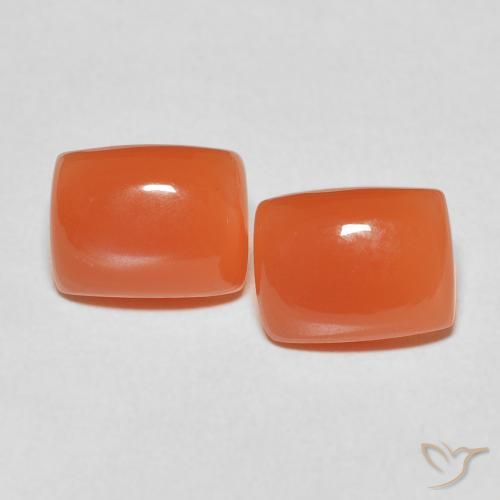 5.03ctw Natural Naranja intenso Piedra de Luna, Forma Cojín, Translúcido