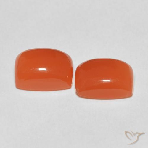Gemas de Piedra de Luna Naranja intenso natural de 5.03 ct, Forma Cojín, Translúcido