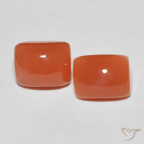 5.32ctw Natural Naranja medio Piedra de Luna, Forma Cojín, Translúcido