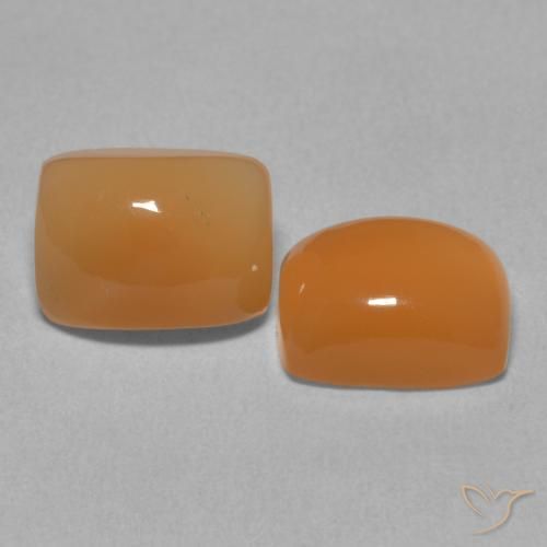 Gemas de Piedra de Luna Naranja rojizo natural de 5.14 ct, Forma Cojín, Translúcido