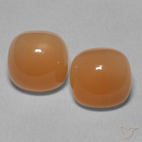4.54ctw Natural Naranja claro Piedra de Luna, Forma Cojín, Translúcido