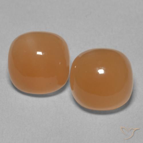 4.79ctw Natural Naranja rojizo Piedra de Luna, Forma Cojín, Translúcido