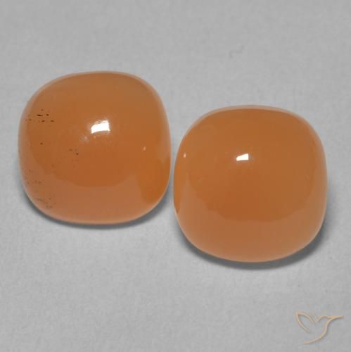 4.28ctw Natural Naranja medio Piedra de Luna, Forma Cojín, Translúcido