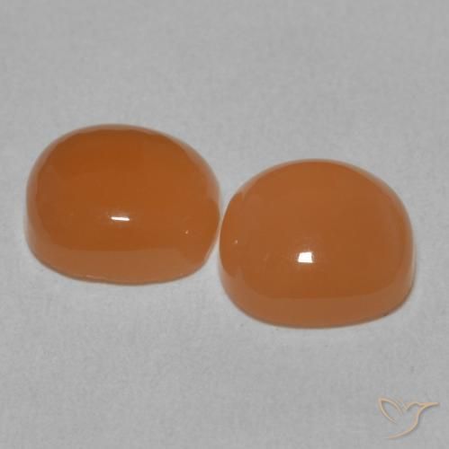 Gemas de Piedra de Luna Naranja melocotón vívido natural de 4.03 ct, Forma Cojín, Translúcido