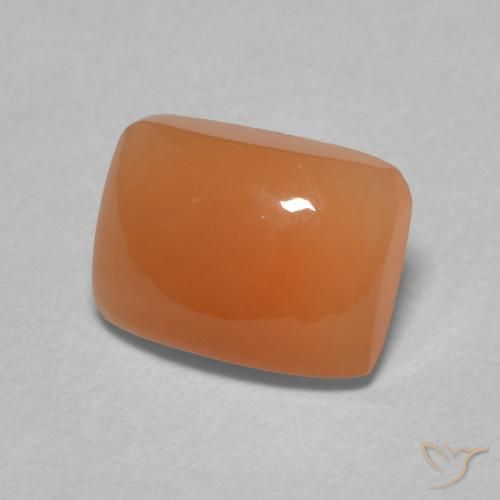 Piedra de Luna Naranja claro natural de 2.00 ct, Forma Cojín, Translúcido