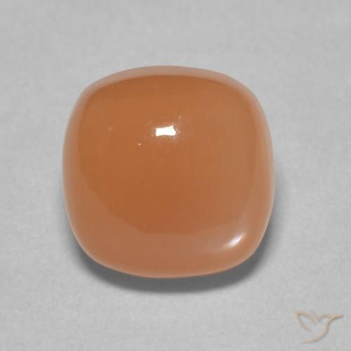 2.53ct Natural Naranja durazno Piedra de Luna, Forma Cojín, Translúcido