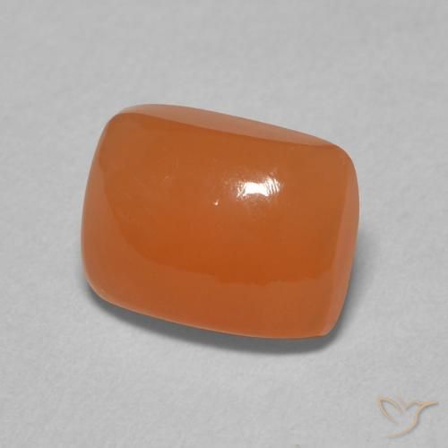 Piedra de Luna Naranja medio natural de 2.28 ct, Forma Cojín, Translúcido