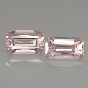 Gemas de morganita rosa natural de  ct, corte esmeralda, VS