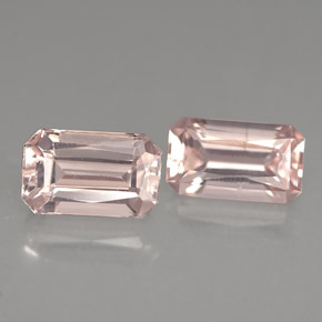 Gemas de morganita rosa natural de  ct, corte esmeralda, VS