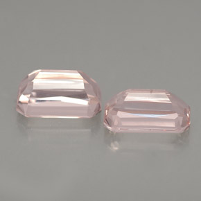 Gemas de morganita rosa natural de  ct, corte esmeralda, VS