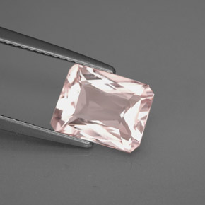 Morganita rosa natural de 2,18 ct, corte esmeralda, VVS-VS